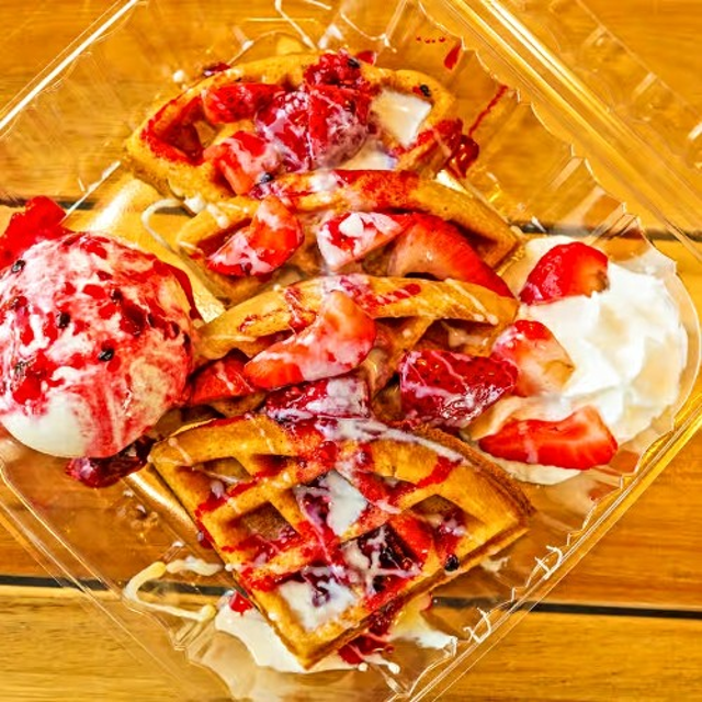 Belgian Waffle & Ice Cream.